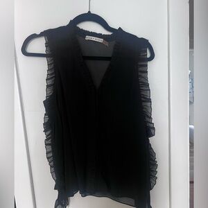 Alice and Olivia Silk Black Blouse size small